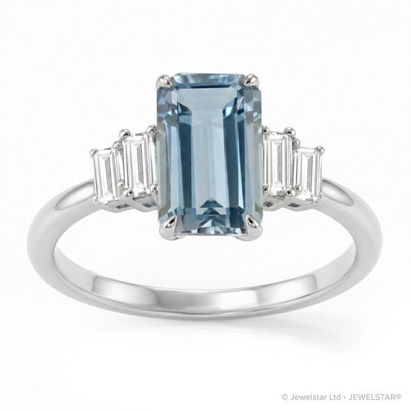 R-44638-BT-W  Diamond & Blue Topaz Dress Ring