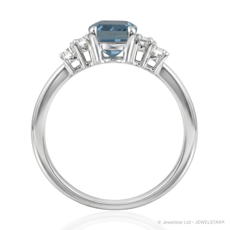 R-44638-BT-W  Diamond & Blue Topaz Dress Ring