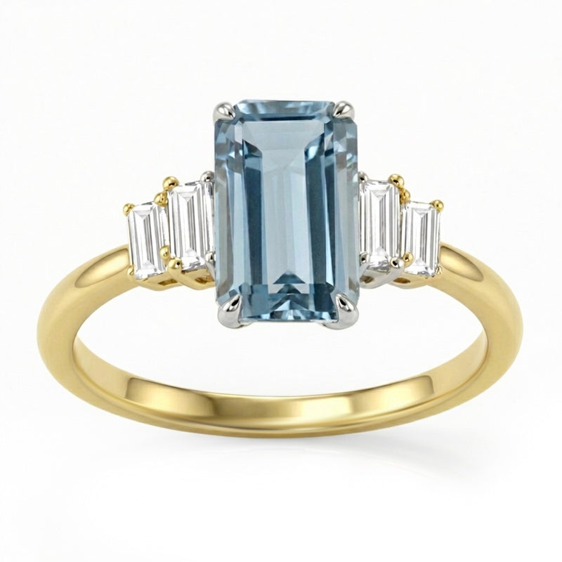R-44638-BT-Y  Diamond & Blue Topaz Dress Ring