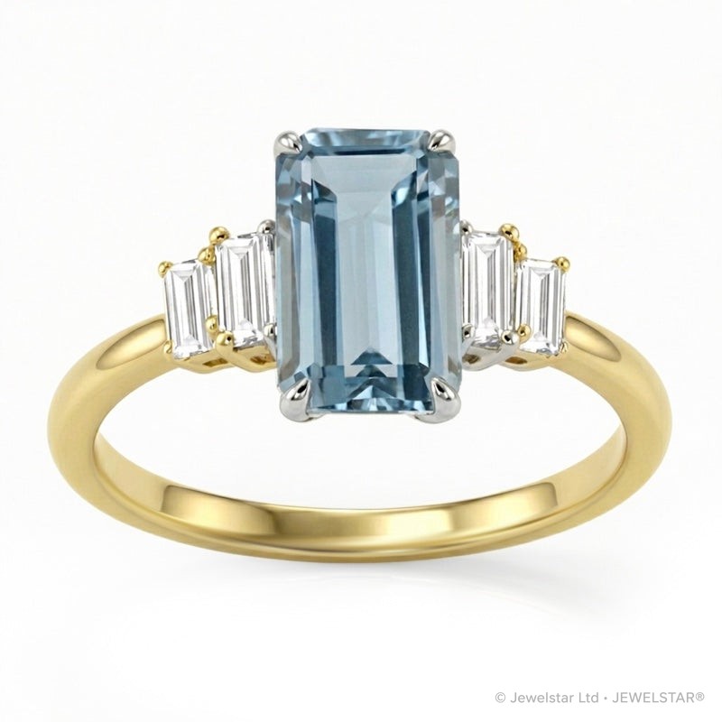 R-44638-BT-Y  Diamond & Blue Topaz Dress Ring