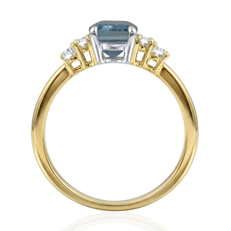 R-44638-BT-Y  Diamond & Blue Topaz Dress Ring