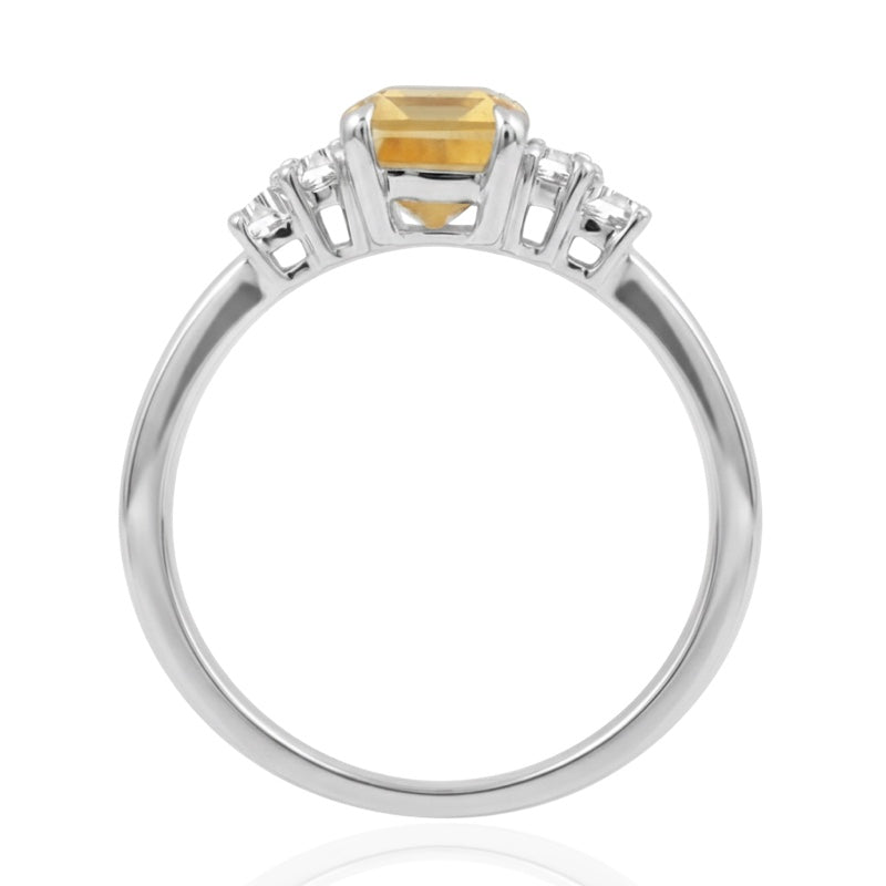 R-44638-CT-W  Diamond & Citrine Dress Ring