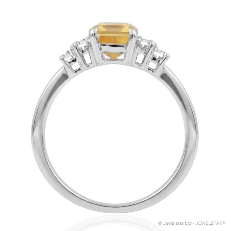 R-44638-CT-W  Diamond & Citrine Dress Ring