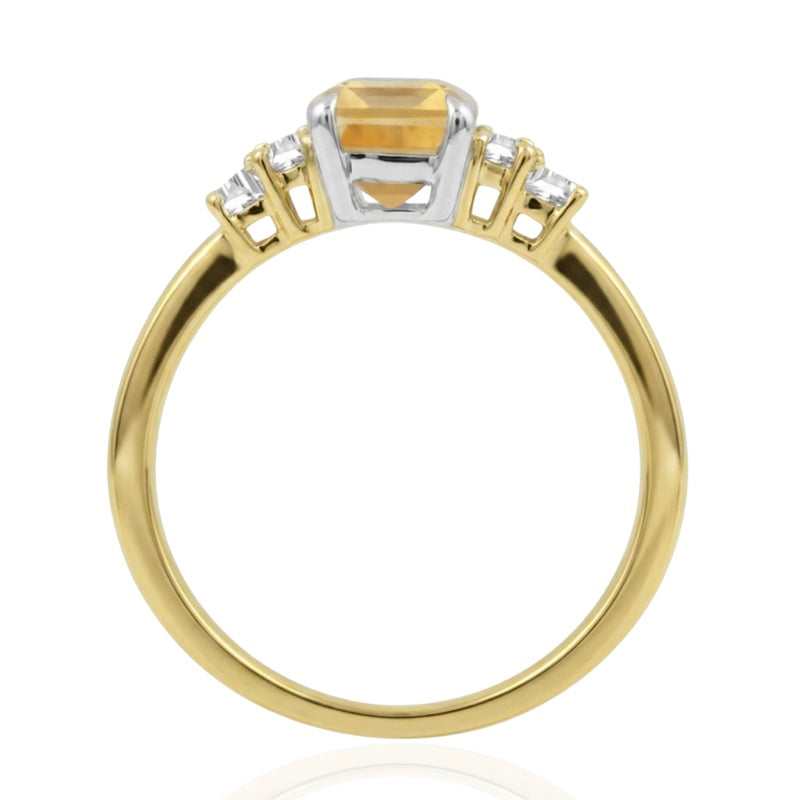 R-44638-CT-Y  Diamond & Citrine Dress Ring
