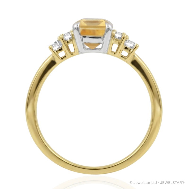R-44638-CT-Y  Diamond & Citrine Dress Ring