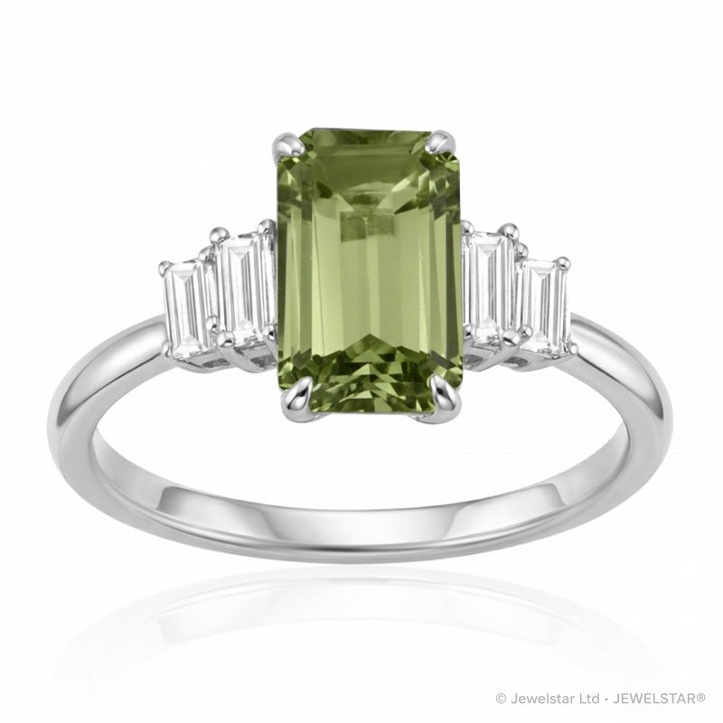 R-44638-PD-W  Diamond & Peridot Dress Ring