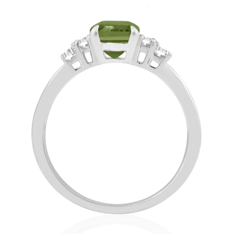 R-44638-PD-W  Diamond & Peridot Dress Rings