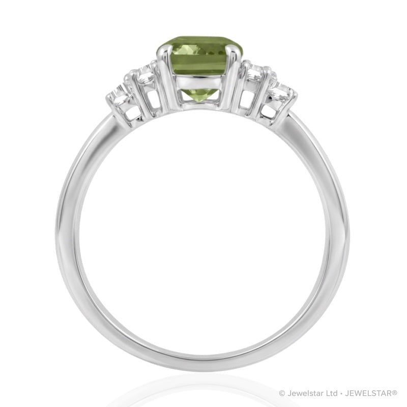 R-44638-PD-W  Diamond & Peridot Dress Ring