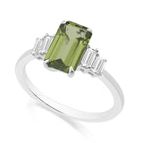 R-44638-PD-W  Diamond & Peridot Dress Rings