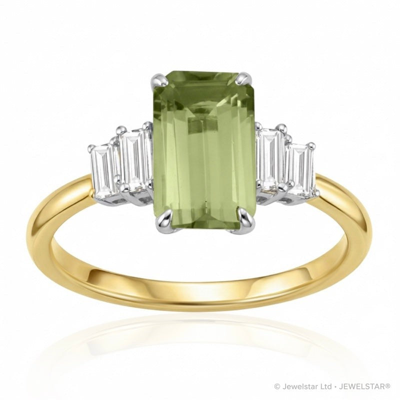 R-44638-PD-Y  Diamond & Peridot Dress Ring