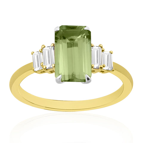 R-44638-PD-Y  Diamond & Peridot Dress Rings