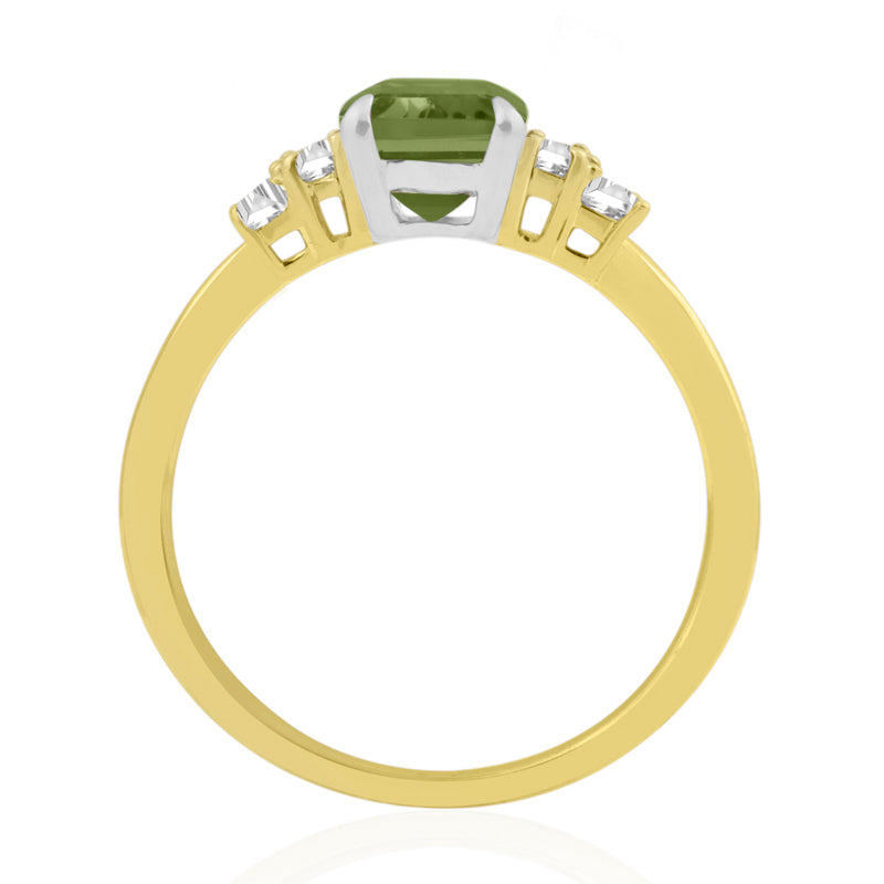 R-44638-PD-Y  Diamond & Peridot Dress Rings