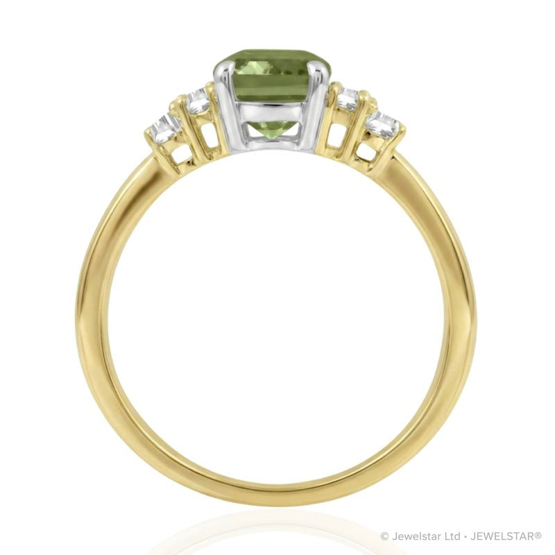R-44638-PD-Y  Diamond & Peridot Dress Ring