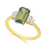 R-44638-PD-Y  Diamond & Peridot Dress Rings