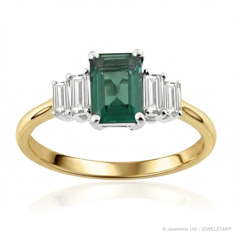 R-44641-EM-Y  Diamond & Emerald Dress Ring