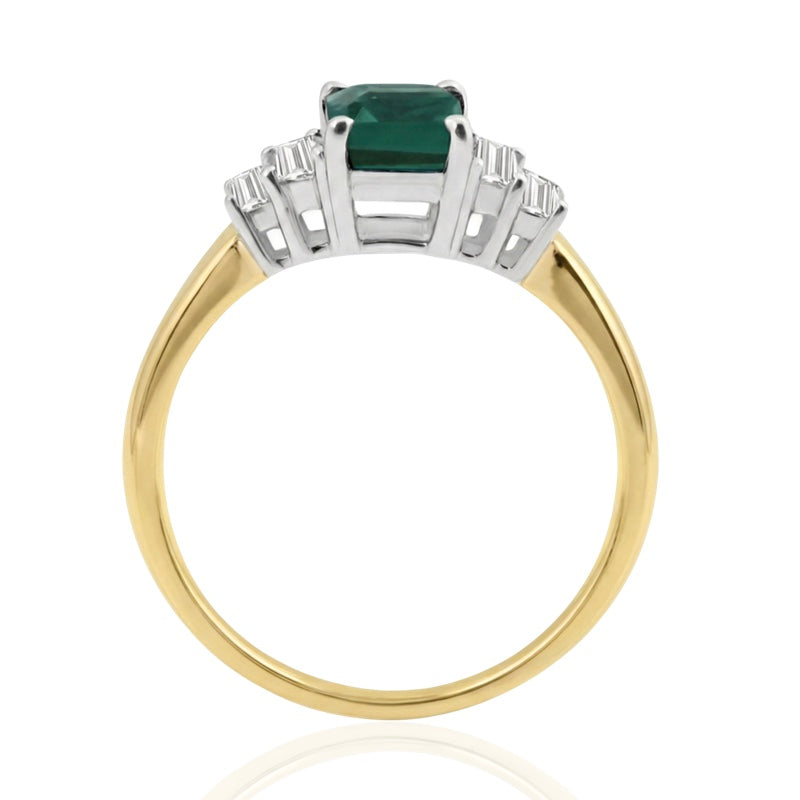 R-44641-EM-Y  Diamond & Emerald Dress Ring
