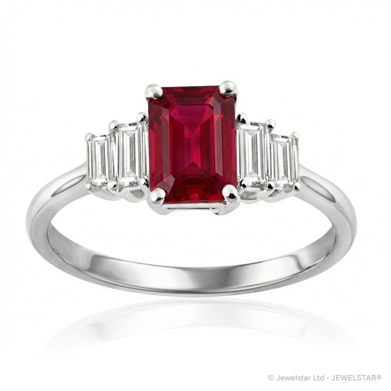 R-44641-RU-W  Diamond & Ruby Dress Ring