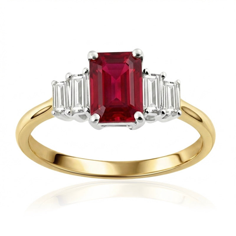 R-44641-RU-Y  Diamond & Ruby Dress Ring