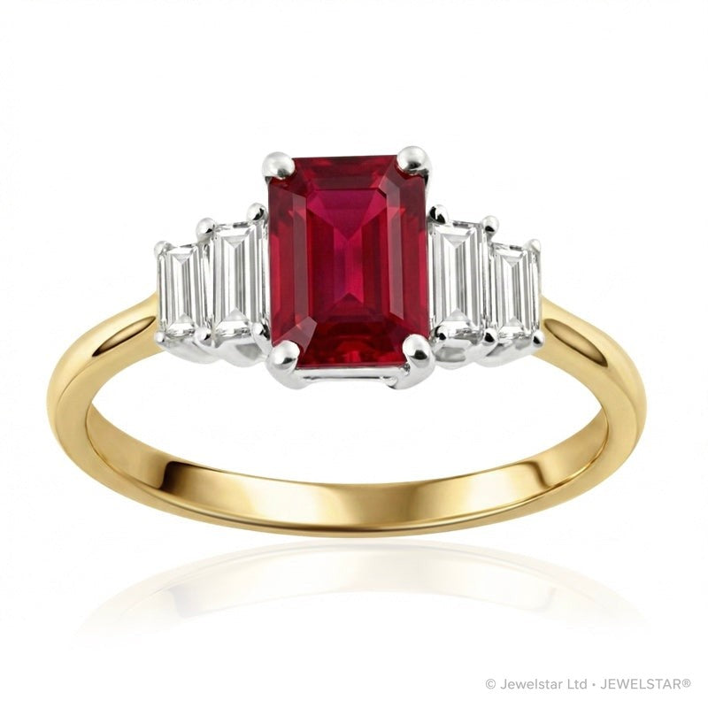 R-44641-RU-Y  Diamond & Ruby Dress Ring