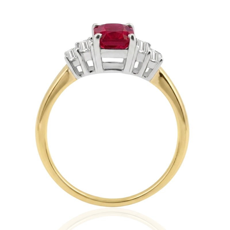 R-44641-RU-Y  Diamond & Ruby Dress Ring