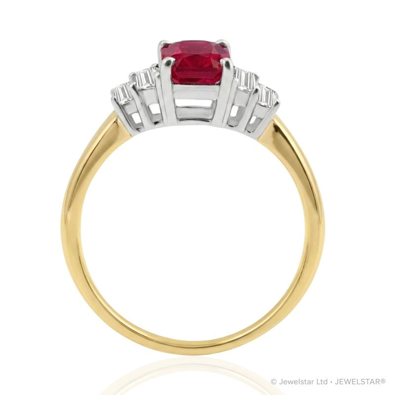 R-44641-RU-Y  Diamond & Ruby Dress Ring