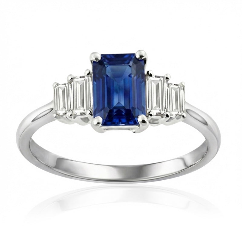R-44641-SA-W  Diamond & Sapphire Dress Ring