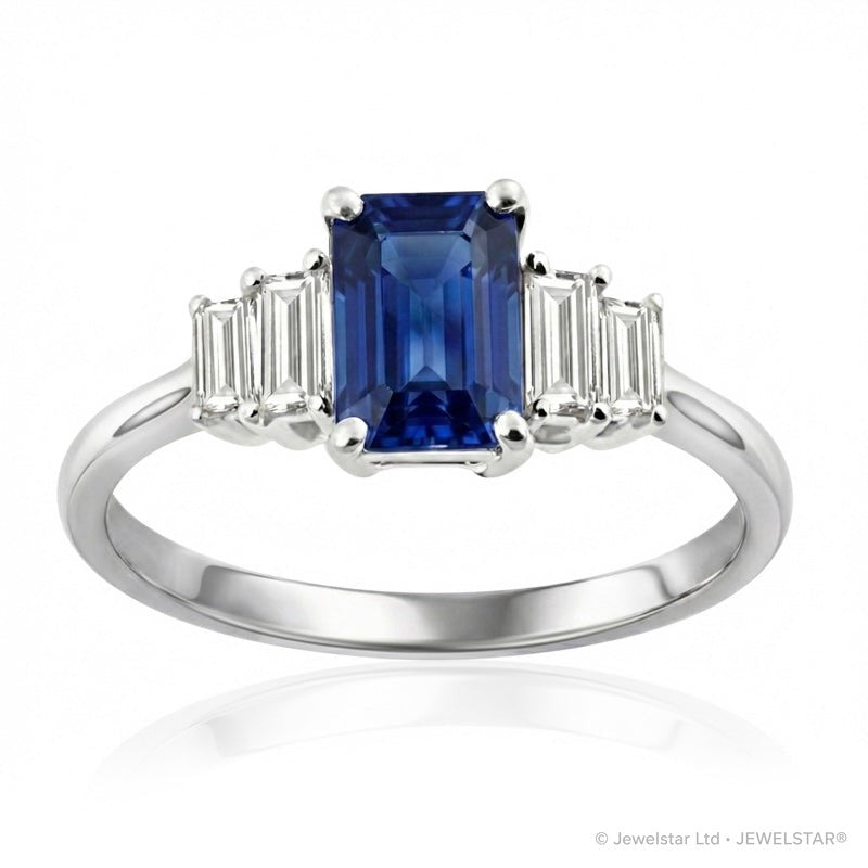 R-44641-SA-W  Diamond & Sapphire Dress Ring