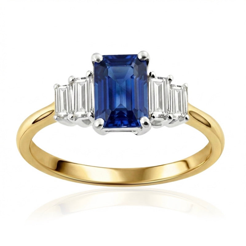 R-44641-SA-Y  Diamond & Sapphire Dress Ring