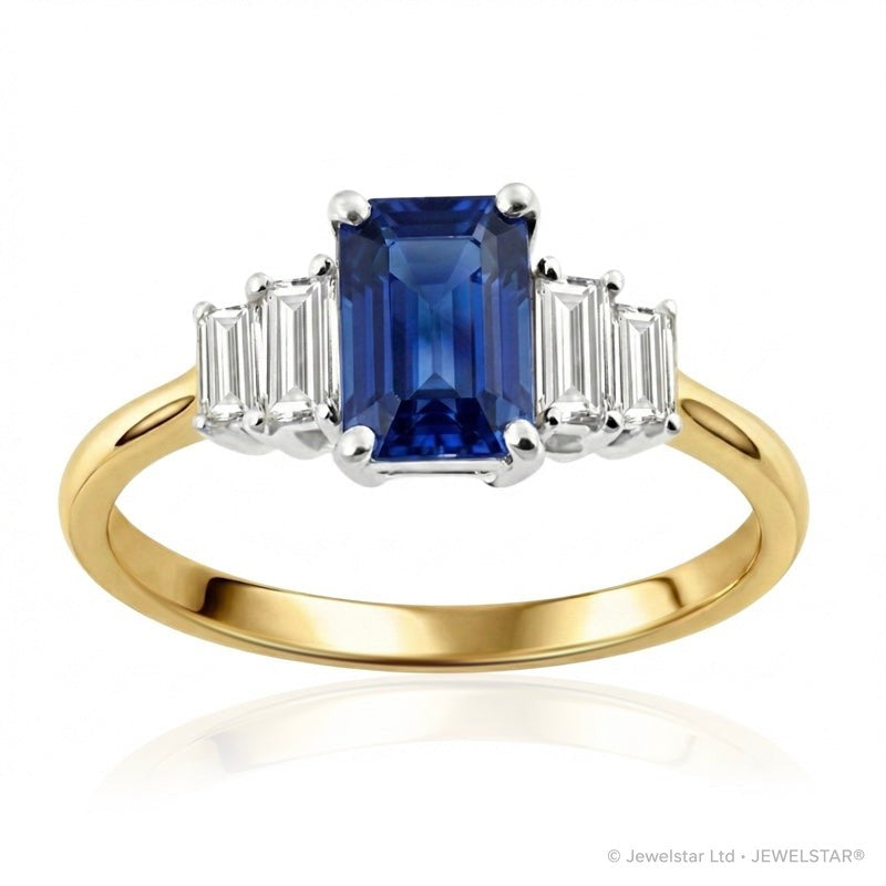 R-44641-SA-Y  Diamond & Sapphire Dress Ring