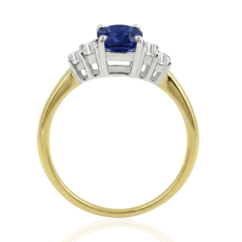 R-44641-SA-Y  Diamond & Sapphire Dress Ring