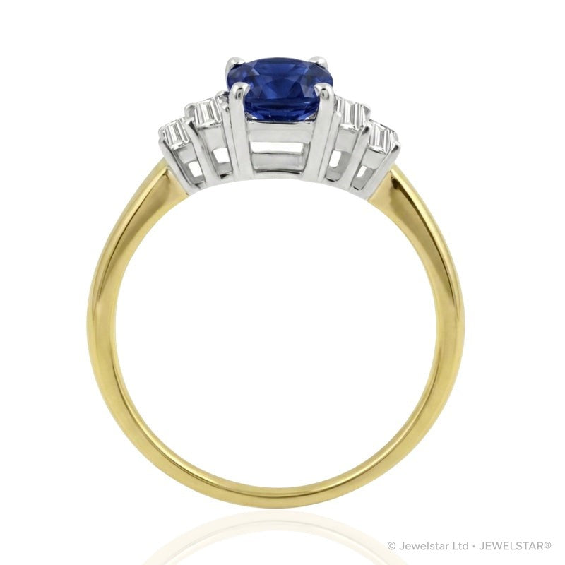 R-44641-SA-Y  Diamond & Sapphire Dress Ring