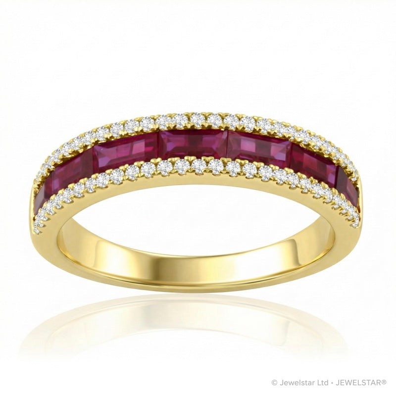 R-44642-RU-Y   Diamond & Ruby Half Eternity Ring