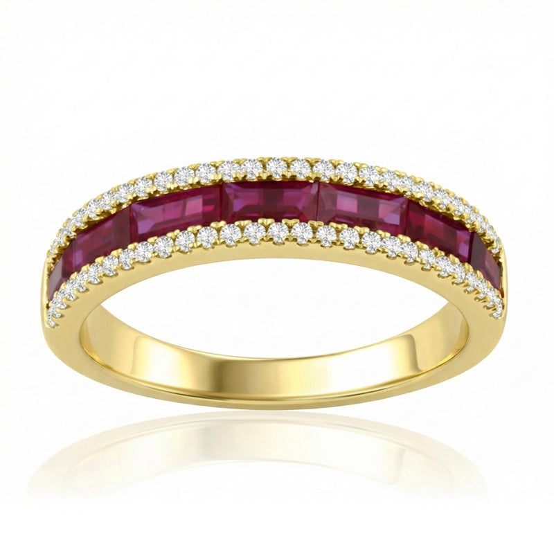 R-44642-RU-Y   Diamond & Ruby Half Eternity Ring