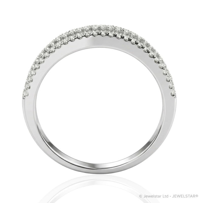 R-44642-SA-W   Diamond & Sapphire Half Eternity Ring