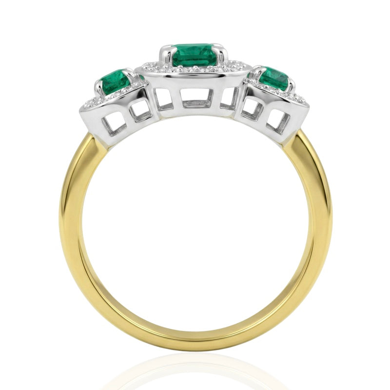 R-44643-EM-Y  Diamond & Emerald Dress Ring