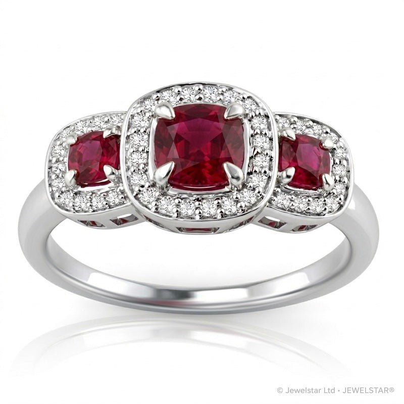 R-44643-RU-W  Diamond & Ruby Dress Ring