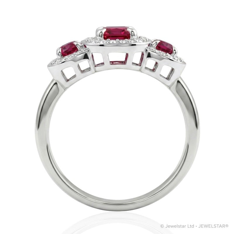 R-44643-RU-W  Diamond & Ruby Dress Ring
