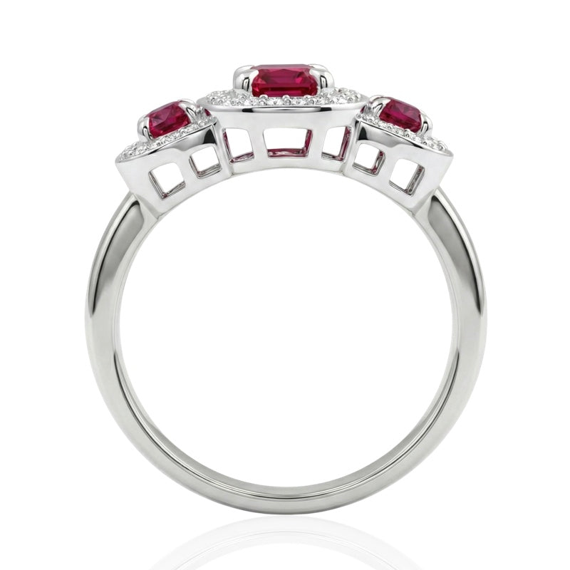 R-44643-RU-W  Diamond & Ruby Dress Ring