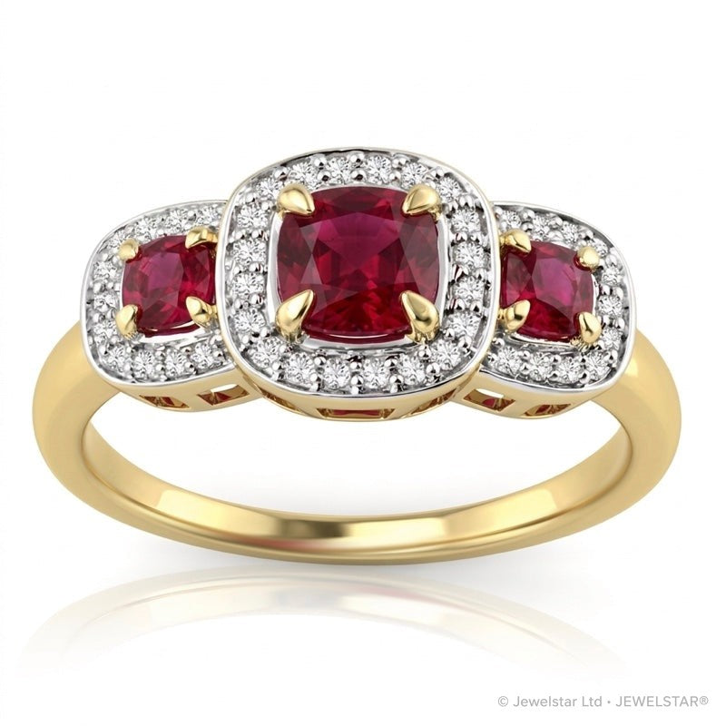 R-44643-RU-Y  Diamond & Ruby Dress Ring