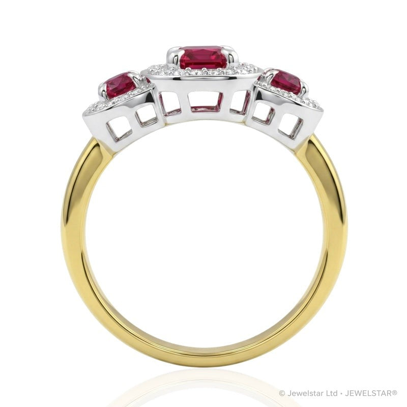 R-44643-RU-Y  Diamond & Ruby Dress Ring