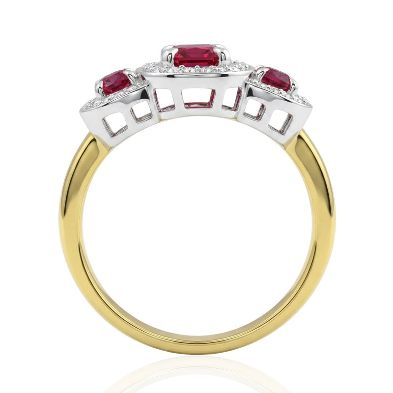R-44643-RU-Y  Diamond & Ruby Dress Ring
