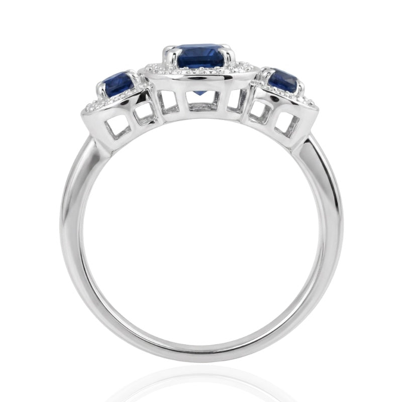 R-44643-SA-W  Diamond & Sapphire Dress Ring
