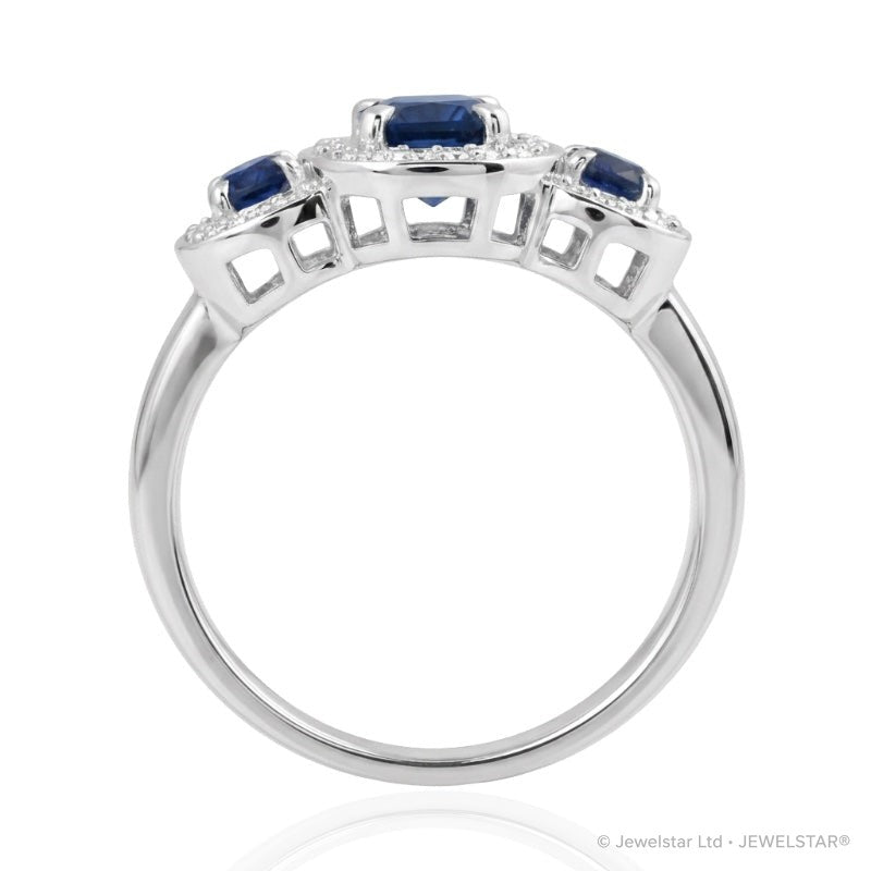 R-44643-SA-W  Diamond & Sapphire Dress Ring