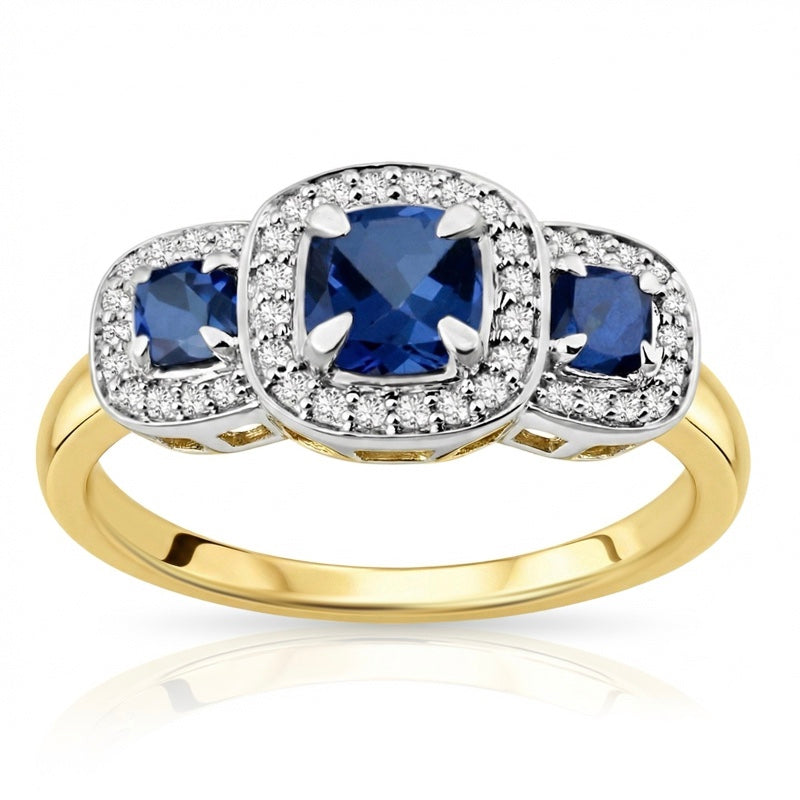 R-44643-SA-Y  Diamond & Sapphire Dress Ring