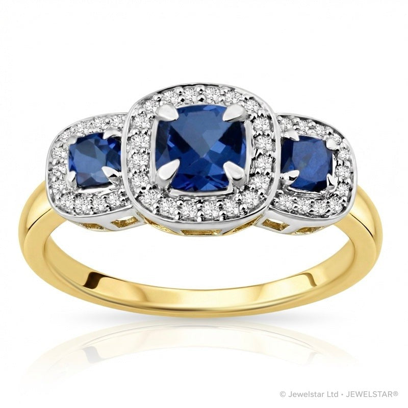 R-44643-SA-Y  Diamond & Sapphire Dress Ring