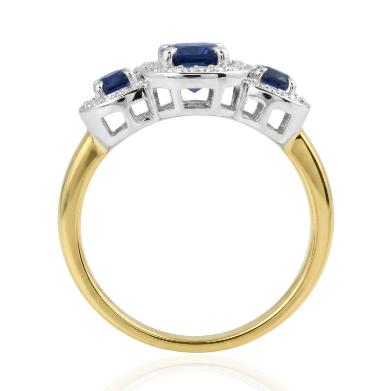 R-44643-SA-Y  Diamond & Sapphire Dress Ring