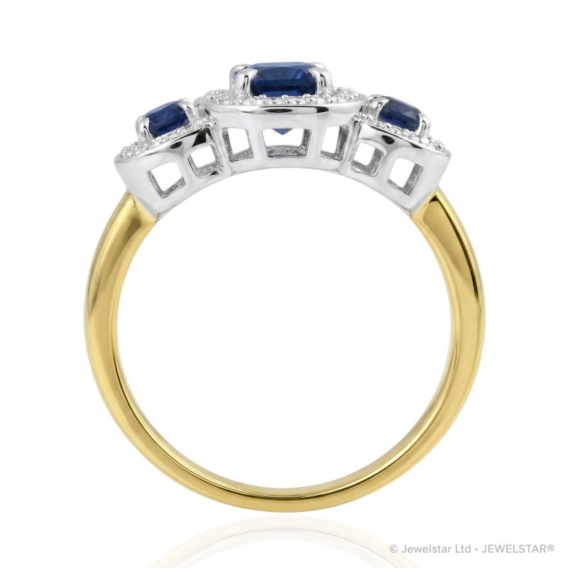 R-44643-SA-Y  Diamond & Sapphire Dress Ring