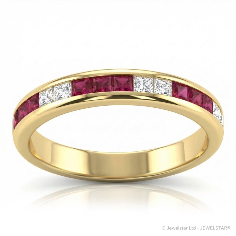 R-44644-RU-Y   Diamond & Ruby Half Eternity Ring