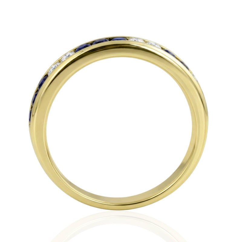 R-44644-SA-Y   Diamond & Sapphire Half Eternity Ring