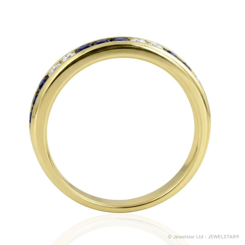 R-44644-SA-Y   Diamond & Sapphire Half Eternity Ring